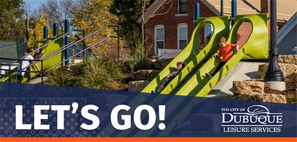 Let's Go! Header Image of Children on Slide at the Bee Branch