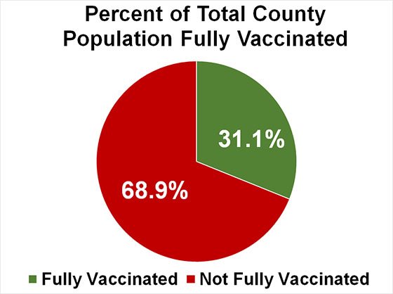 Chart of Percent of Total County Population Fully Vaccinated