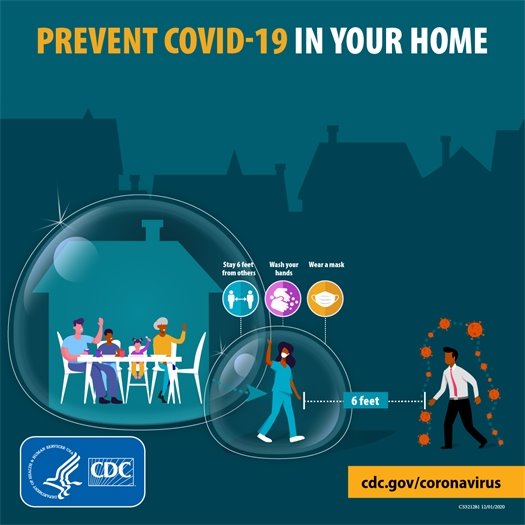 "Prevent COVID-19 In Your Home" Graphic