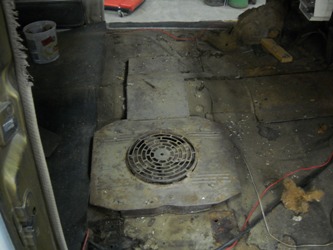 The front seat has been removed.