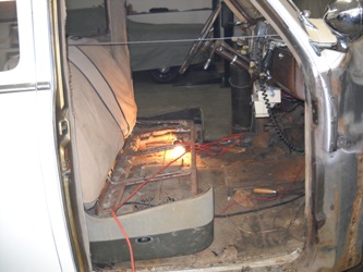 Front cabin during disassembly.