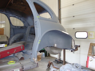 New metal was installed to repair rust damage.