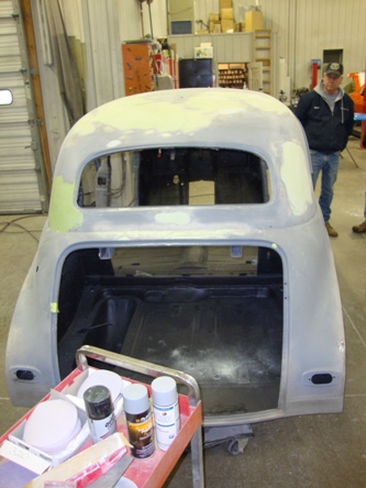 Body work and the protective coating viewed from the back.