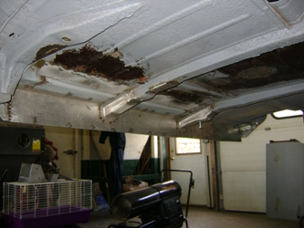 New metal was used to repair severe rust damage.