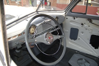 The dash as viewed from outside the driver's window.