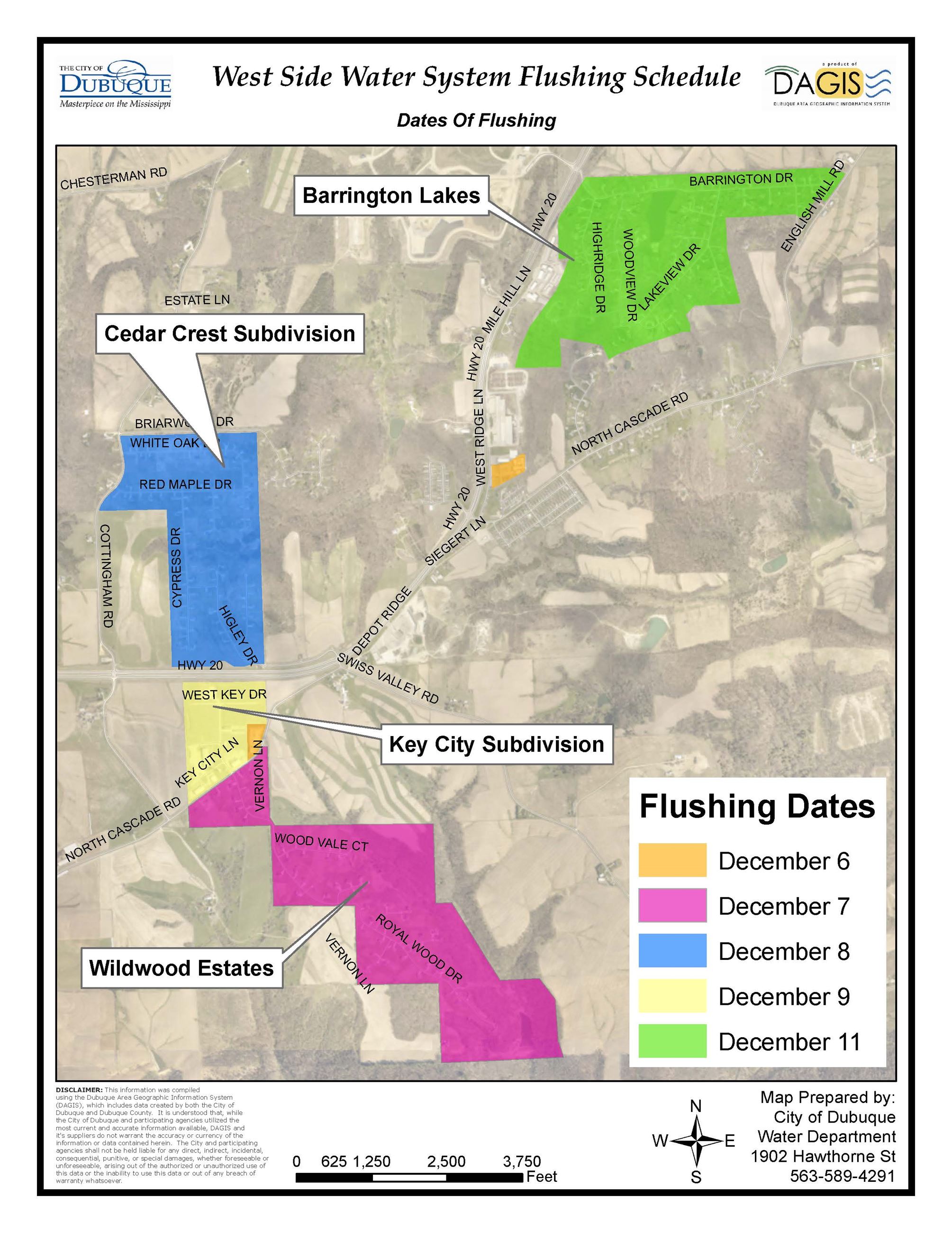 West Side Flushing Schedule Map