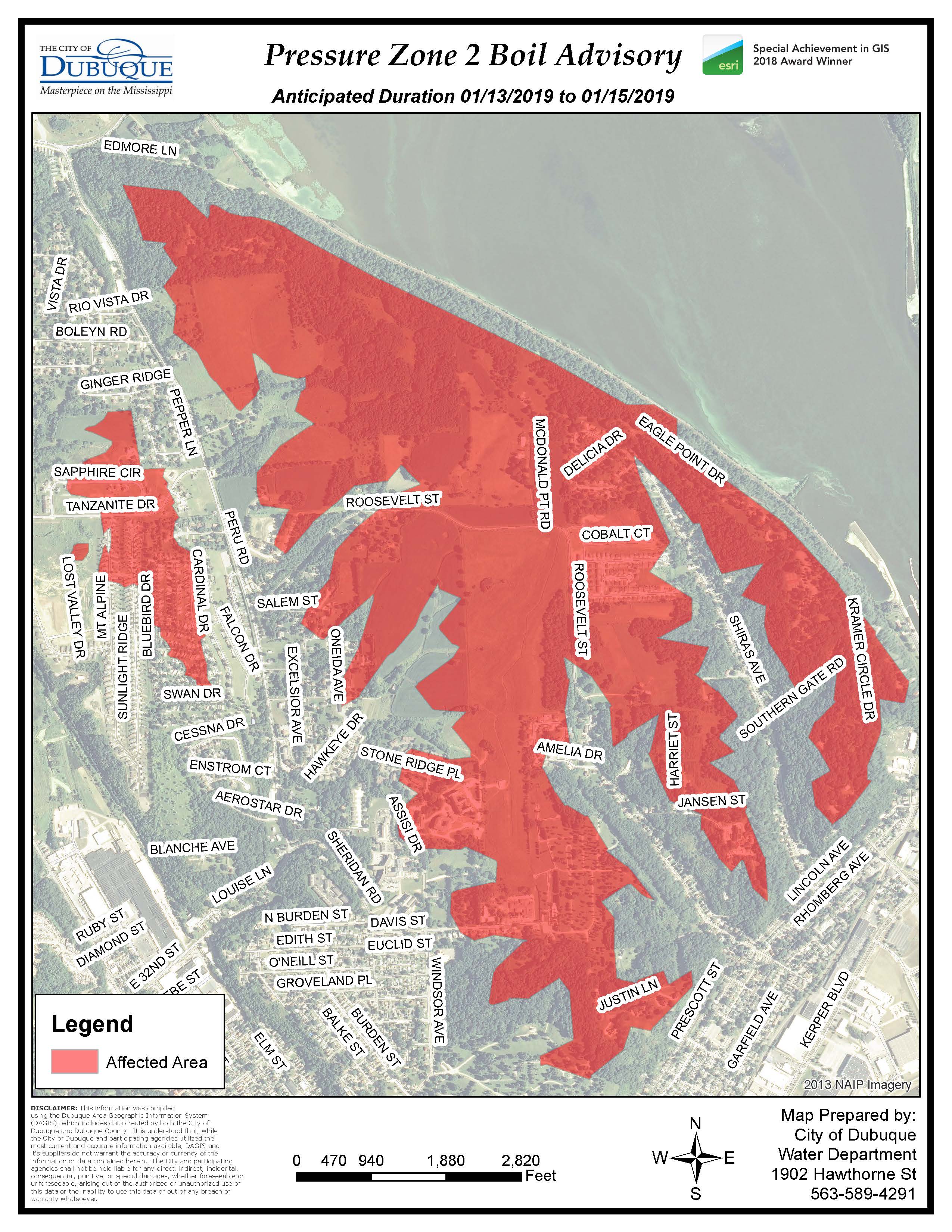 Boil Water Advisory Area Map