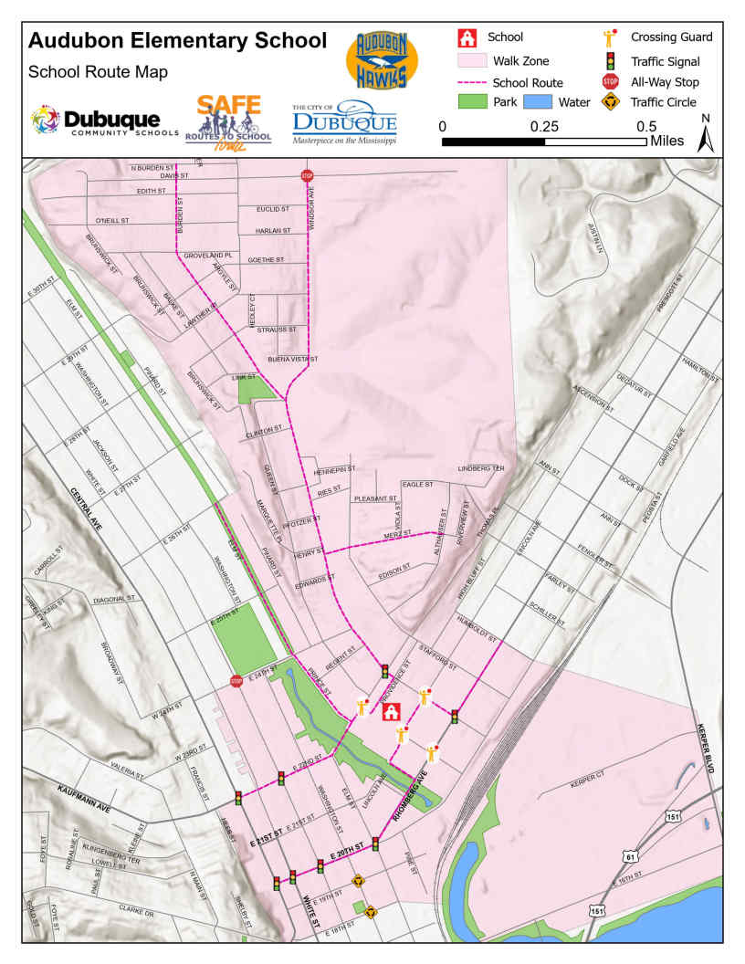 Audubon School Route Map