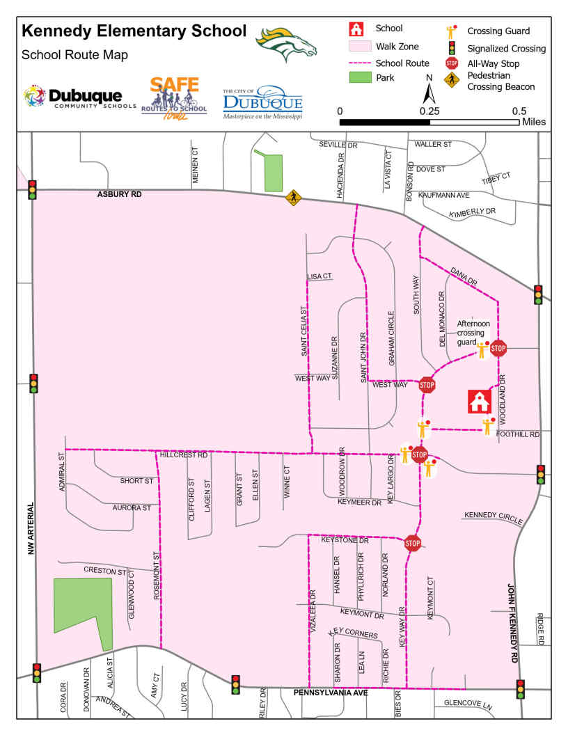 Kennedy School Route Map