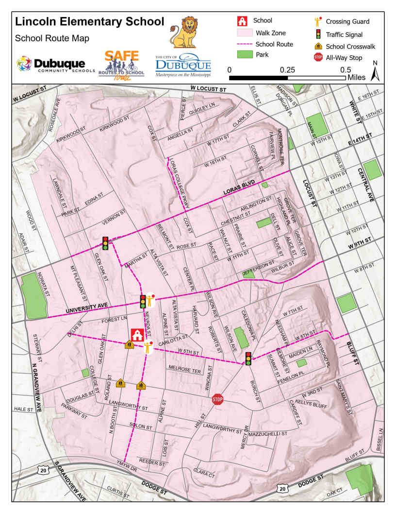 Lincoln School Route Map
