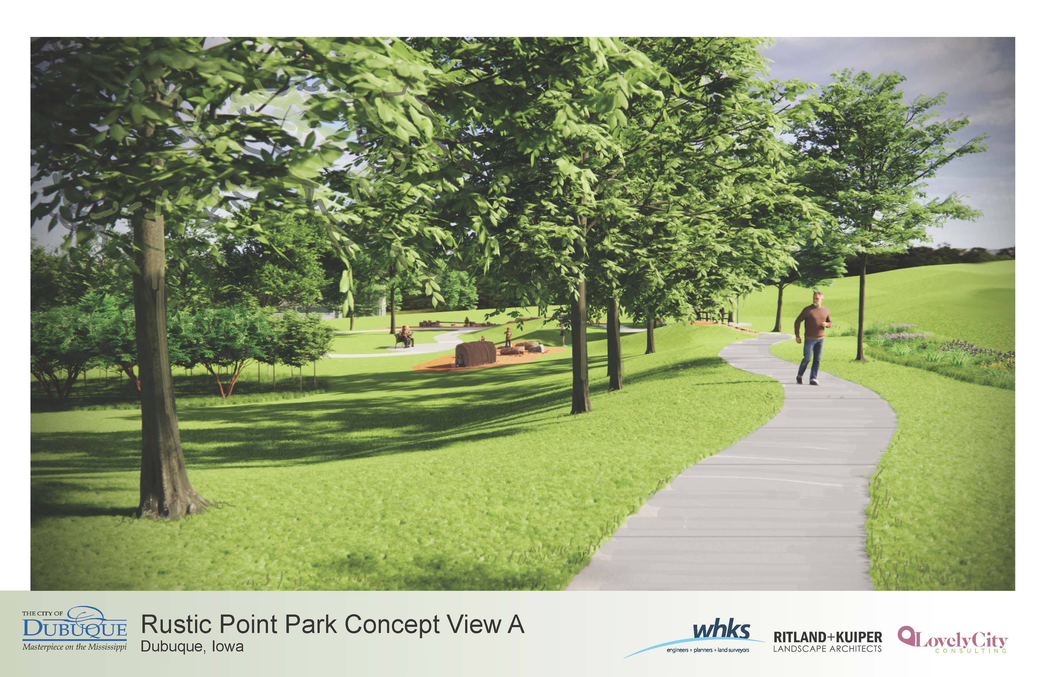 man walking on trail in park